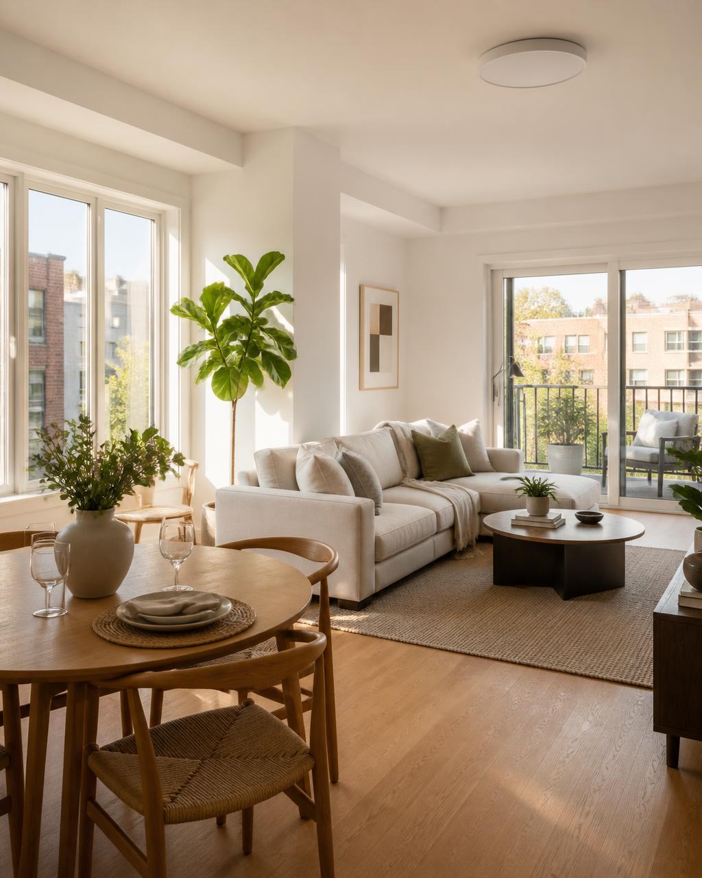 Beautifully furnished bright apartment living room ready to be rented out